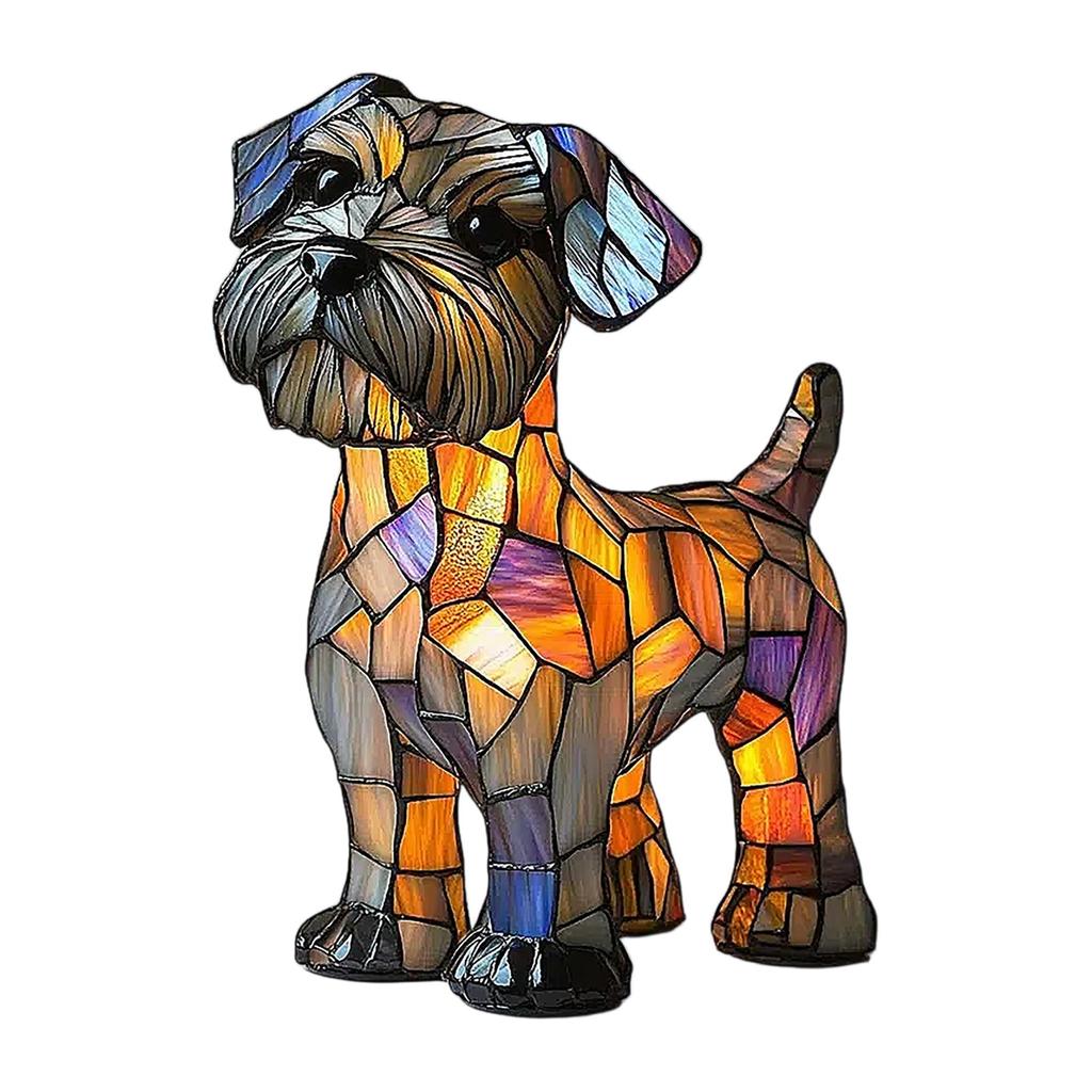 Luz Noturna de Arte Série Cães, Lâmpada Francesa, Lâmpada Corgi, Luz Noturna de Mesa de Resina Manchada, LED Mesa de Animal de Estimação Fofo, Decoração de Casa Animal Vintage