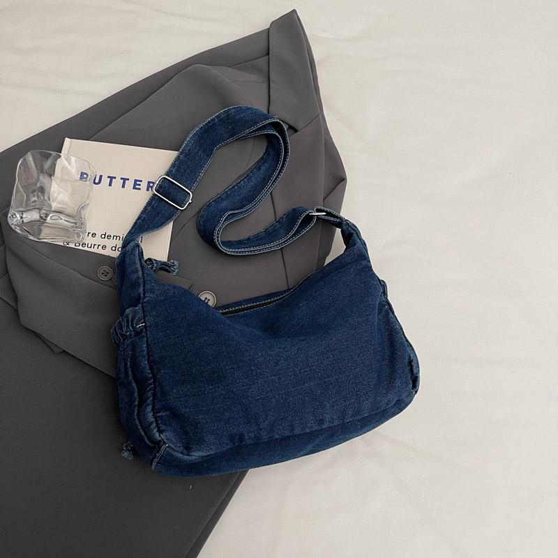 Denim Bag Multi-Layer Crossbody Bag Women Commuter Shoulder Bag Messenger Bag