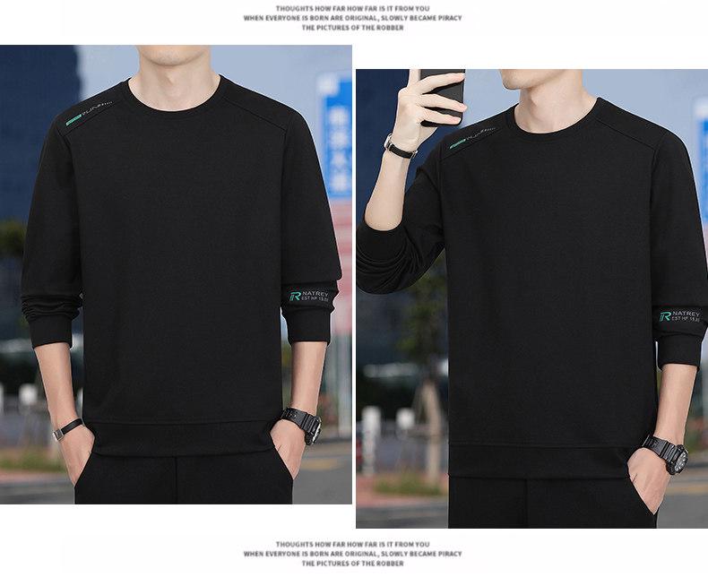 Woodpecker Men's 2025 Hoodie: Breathable Plus Velvet Round Neck Pullover, Long Sleeve, Spring/Autumn Style