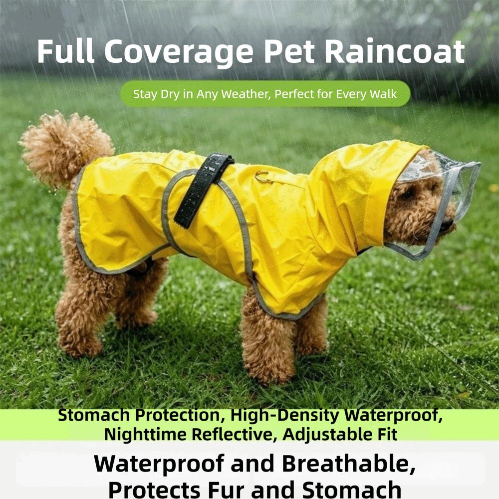 Breathable Dog Rain Cloak Reflective Waterproof Pet Clothes Pet Waterproof Cloak  Outdoor