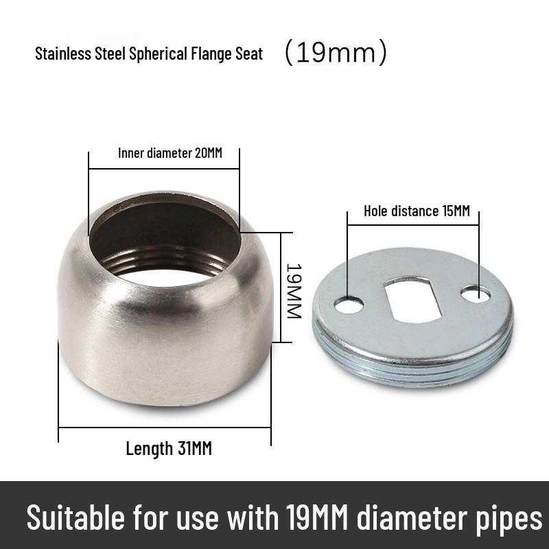 Ronggu Stainless Steel High Foot Flange Base for Clothes Rods, Towel Tubes, and Curtain Rods