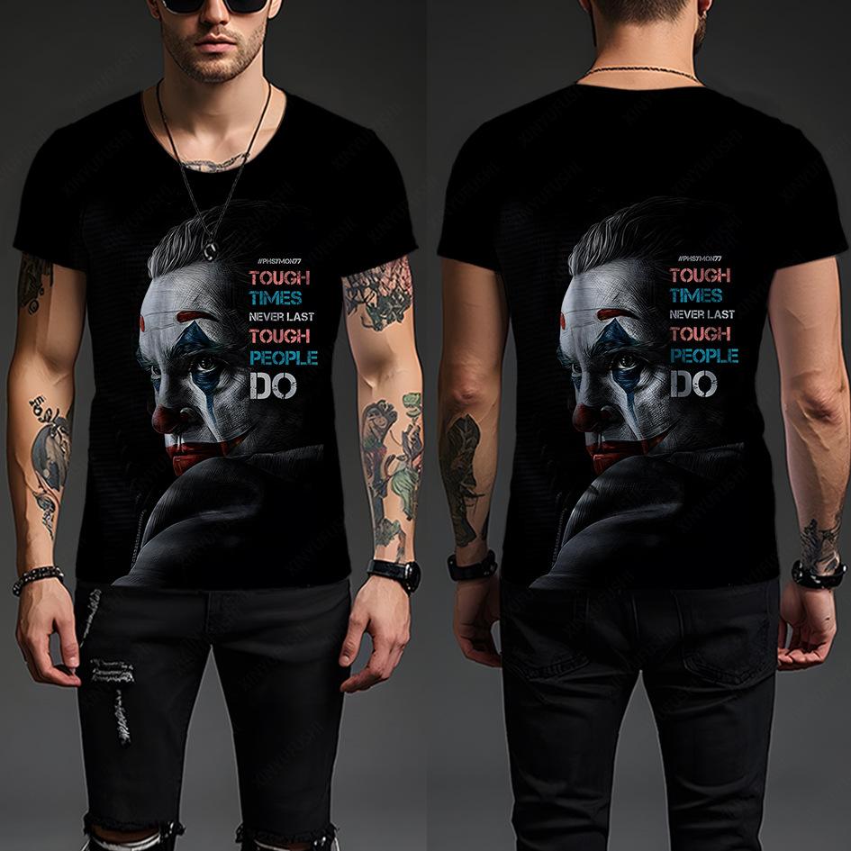 Summer Round Neck Ethnic Pattern 3D Print Top Fashionable Casual Short Sleeved Men's T-shirts