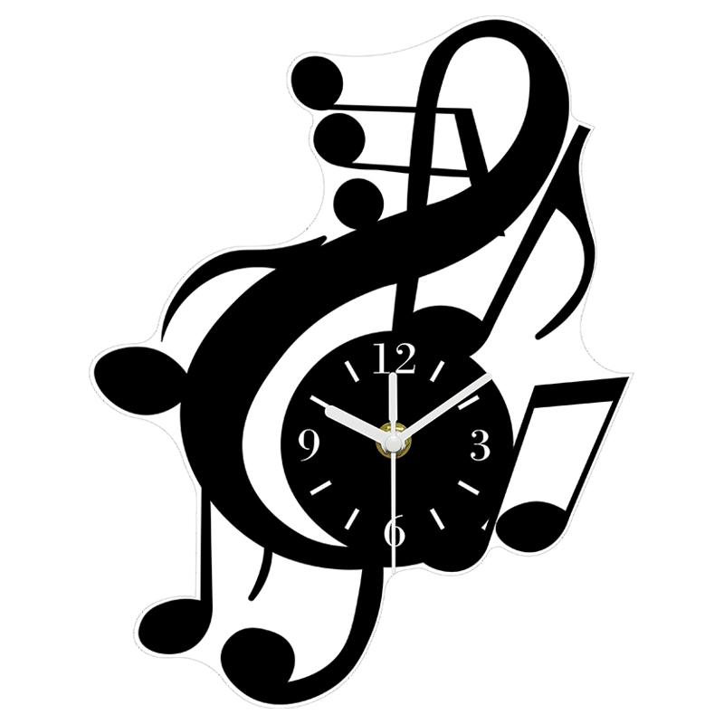 

Music themed wall clock, silent clock, suitable for home living room, bedroom, classroom, Christmas decoration (black,12 inch) чорний