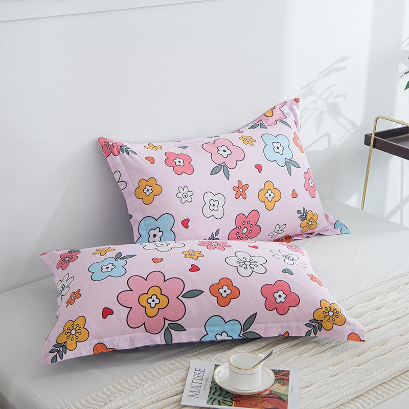 2PCS 48cm×74cm Pillowcase Pair Pillowcase Flower Printed Pillowcase Student Pillowcase Pair