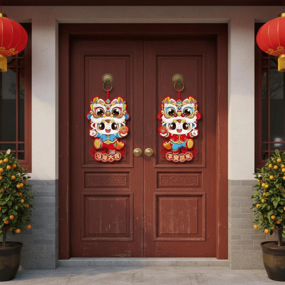 Lucky Horse Year Couplet 2026 Chinese New Year Decor Door Stickers  For Spring Festival Traditional