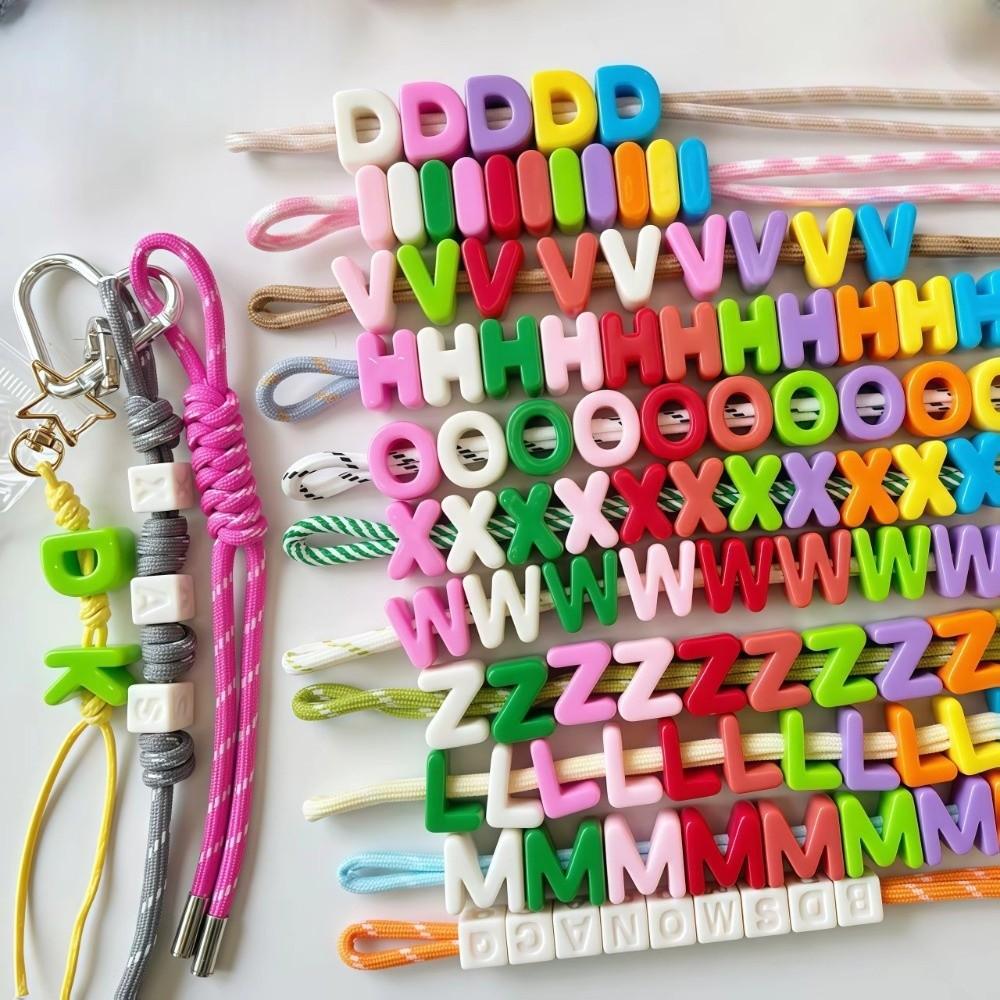 10PCS Colorful Loose Beads DIY DIY Jewelry Making Kit New 26 Letter Beads  DIY Bracelet Keychain