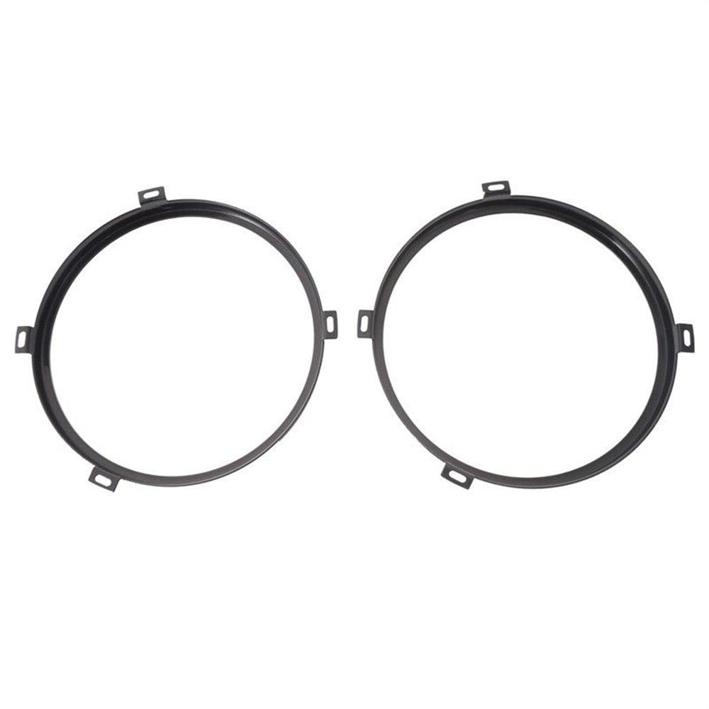 2Pcs 7" Headlight Mounting Bracket Ring Black Round for Jeep Wrangler JK 2007-18