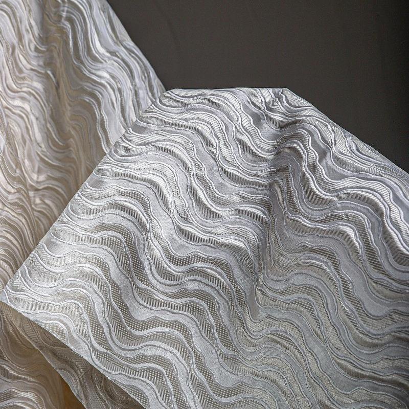 

Water Wave Jacquard Fabric Gold Thread Texture Three Dimensional Relief DIY Sewing Jacket Dress Clothing Designer Fabric 50x150cm