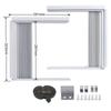YCOC-2X Window Air Conditioner Side Panels With Frame, Room AC Accordion Filler Curtain Kit Replacement Adjustable With Frame