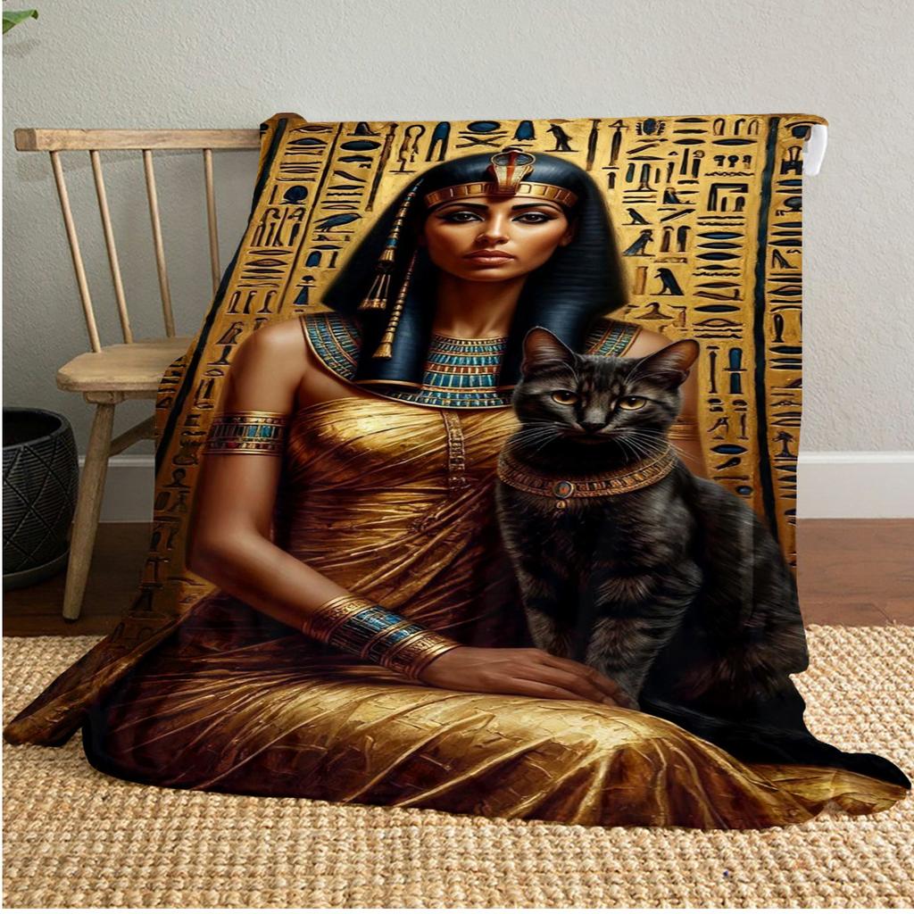 Egyptian Queen's Majesty Throw Soft Comfortable All Seasons Blanket Perfect Gift Couch Office Nap Outdoor Travel Blanket