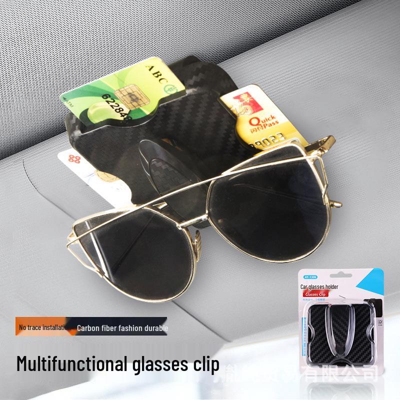 

Carbon Fiber Car Visor Clip for Sunglasses and Documents углеродного волокна черного