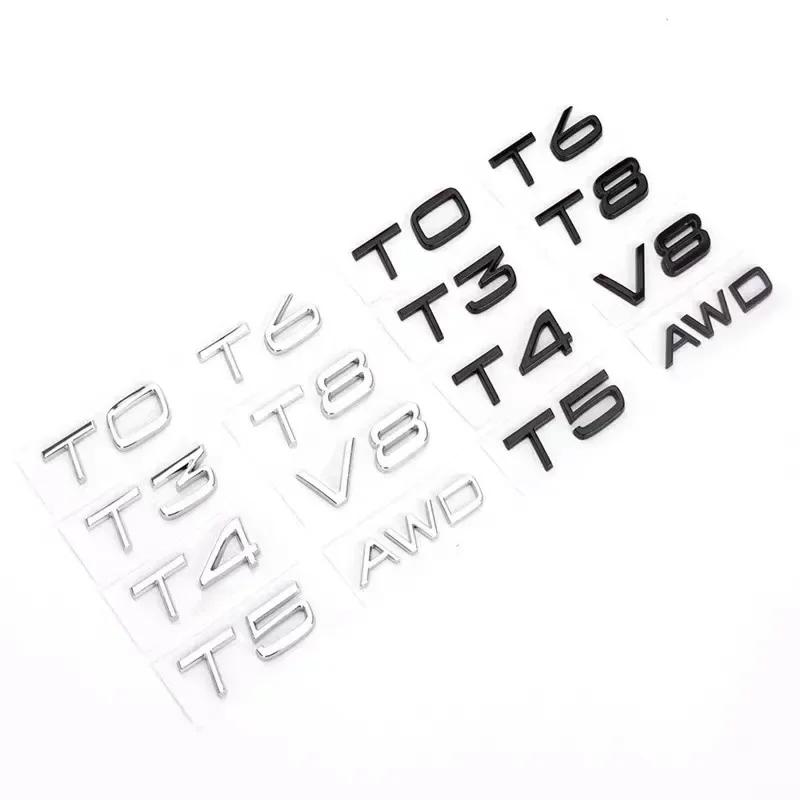 3D ABS Rear Trunk Tailgate Emblem Badge Stickers For Volvo C30 V40 V60 V90 S40 S60 S80 S90 S80L XC40 XC60 XC90 AWD T4 T5 T6 T8