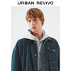 UR 2026 Men's Retro Barn-style Color-block Lapel Denim Jacket
