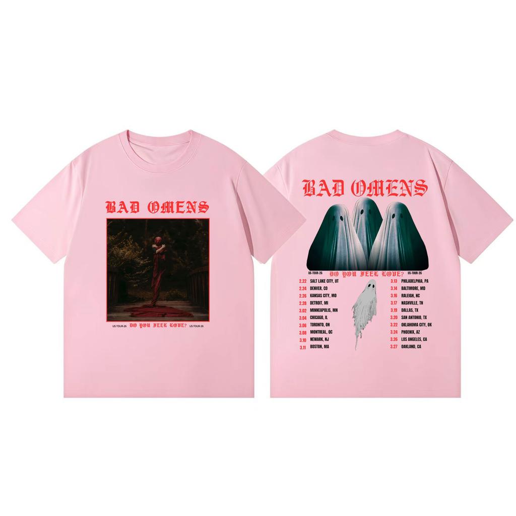 Bad Omens Do You Feel Love Tour 2026 Grafiska T-shirts Gotisk Vintage Kortärmad T-shirt Herr Dam Mode Casual Lös T-shirt