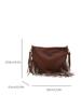 2025 Women's Rivet Soft Leather Tassel Crossbody Bag