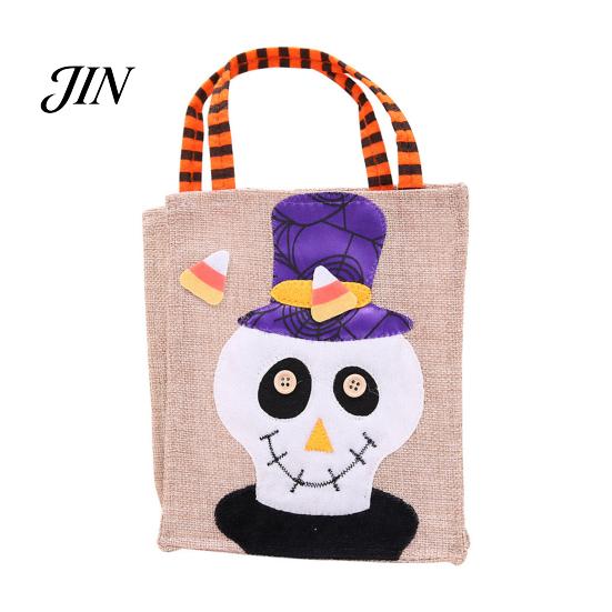 Eco-friendly Halloween Bags Trick or Treat Bags, Kids Candy Non Woven Pumpkin Ghost Handbag for Tote, Reusable Goodie Spooky Party Favor Gift