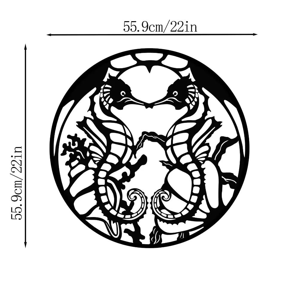 

1 шт. Морское животное металлический настенный декор черный морской конек любовный поцелуй настенная скульптура настенное искусство новый настенный декор металлический настенный подвесной чёрный
