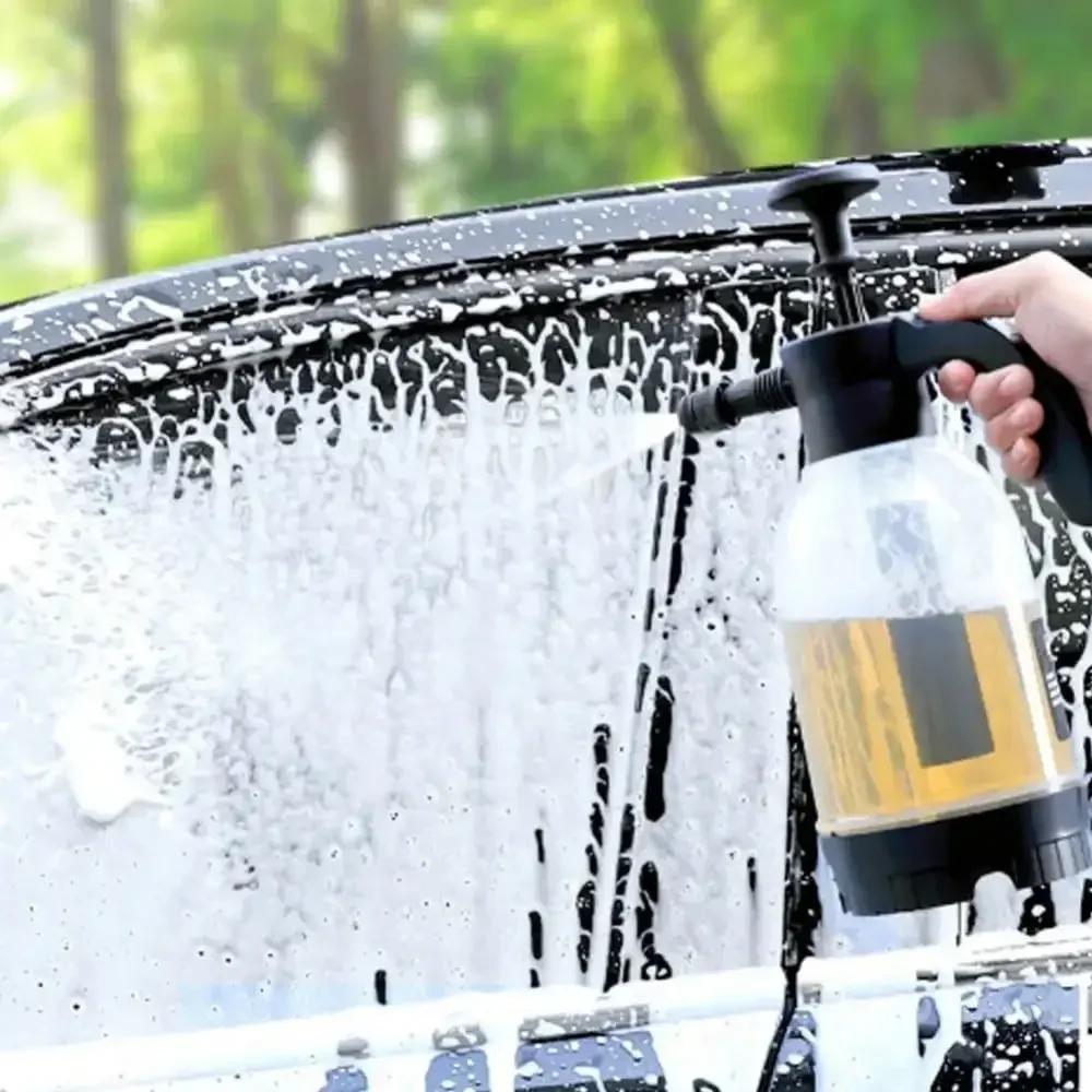 2L Foam Car Washer - Handheld Air Pressure Plastic Sprinkler for Auto & Motorcycle Cleaning