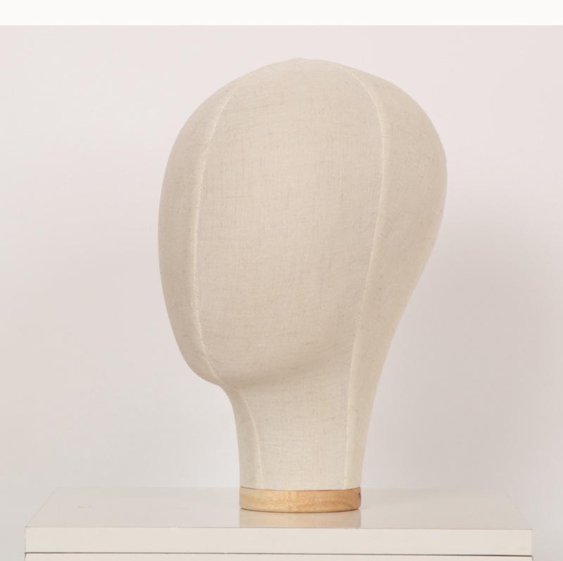 Burlap-Wrapped Model Head for Hats, Wigs & Accessories Display
