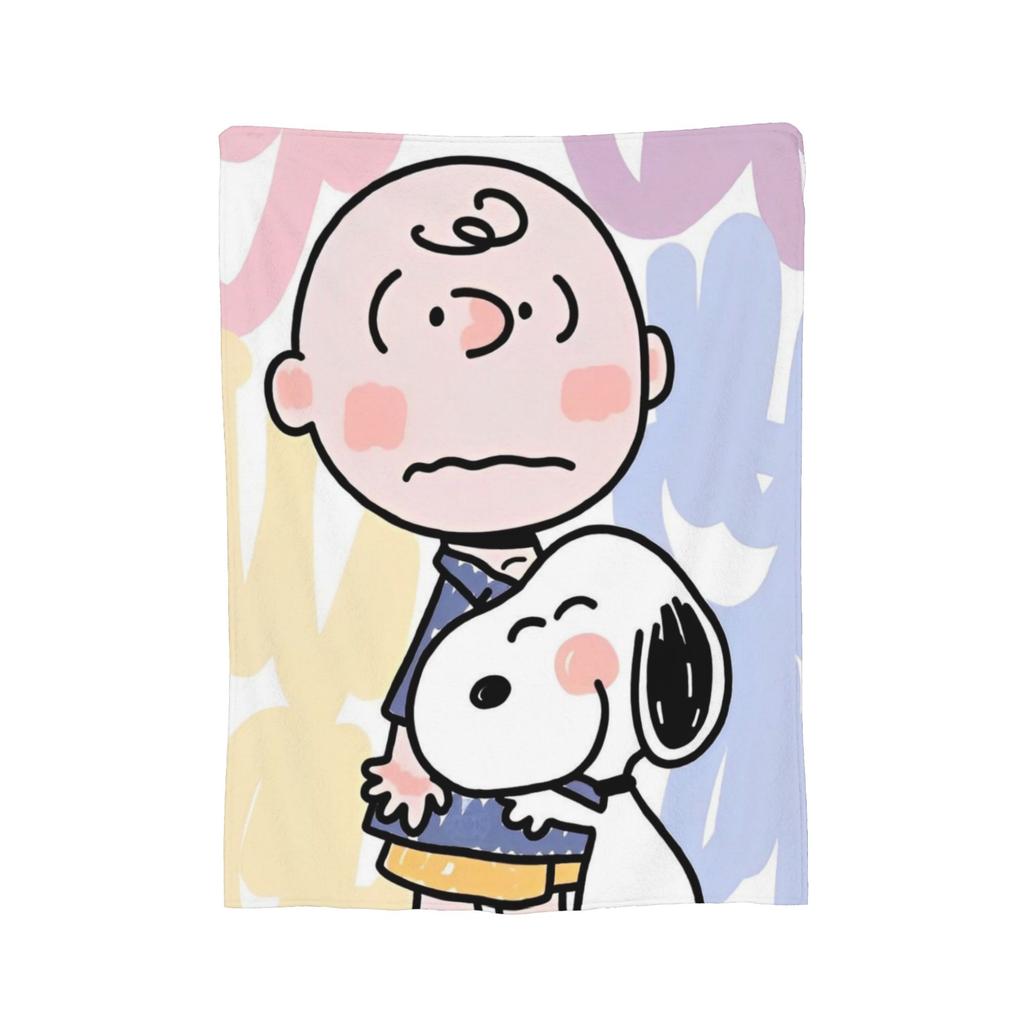 Snoopys Blue Space Astronaut Pattern Blanket Cover Flannel Throw Blanket Bed Sofa Printed Soft Warm Bedsprea,