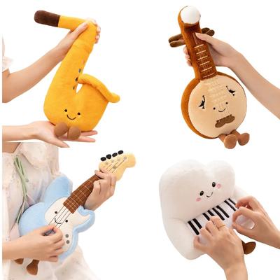 Niedliches Saxophon, Klavier, Guzheng, Bass, Chinesische Ruan Plüschtier Stofftier Verspieltes Musikinstrument Weiche Puppe Kinderspielzeug Geburtstagsgeschenk