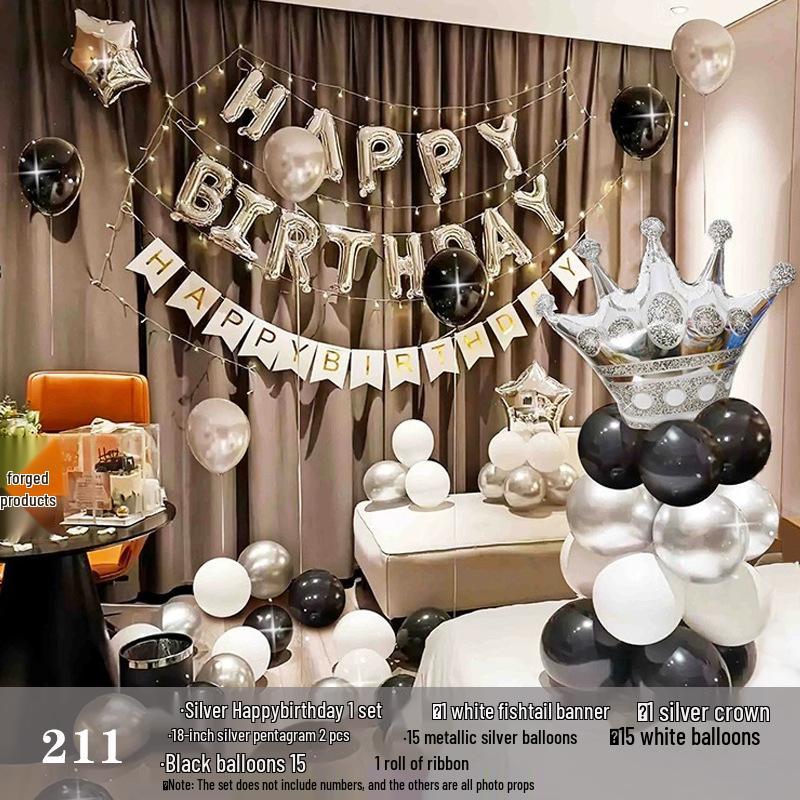 Romantic Birthday Balloon Set: High-End Decorations for Boyfriend or Girlfriend