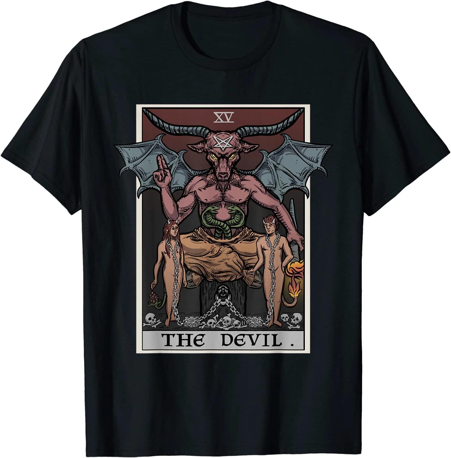 The Devil Tarot Card Gothic Witch Occult T-Shirt XXXXL