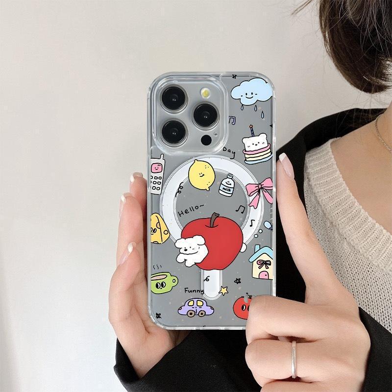 

Weather Puppy Collection Magnetic Acrylic Case for Apple 17 Pro Max with AI Button, Compatible with 13 Pro, 14, and 15 Models. Apple 17 Air