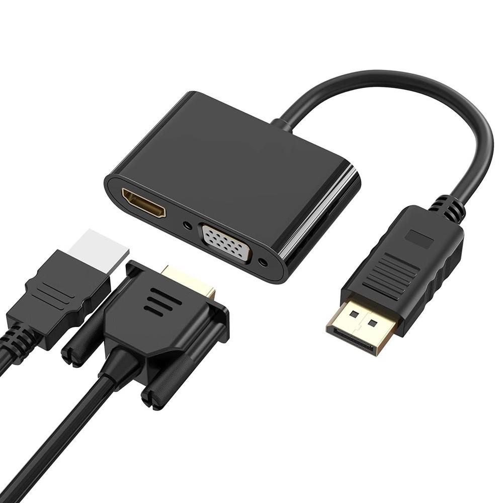 2-in-1 Aluminum DP to HDMI/VGA Docking Station for Laptops and Displays