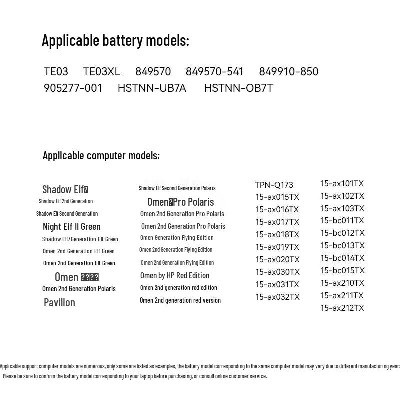 Llano Replacement Laptop Battery for HP Omen & Shadow Series