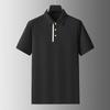 Men's Plus Size Contrasting Placket Cotton Short Sleeve Polo Shirt