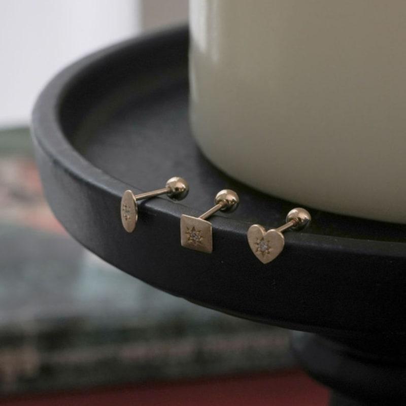 Youngglow 14k Schleif Glitzer Piercing