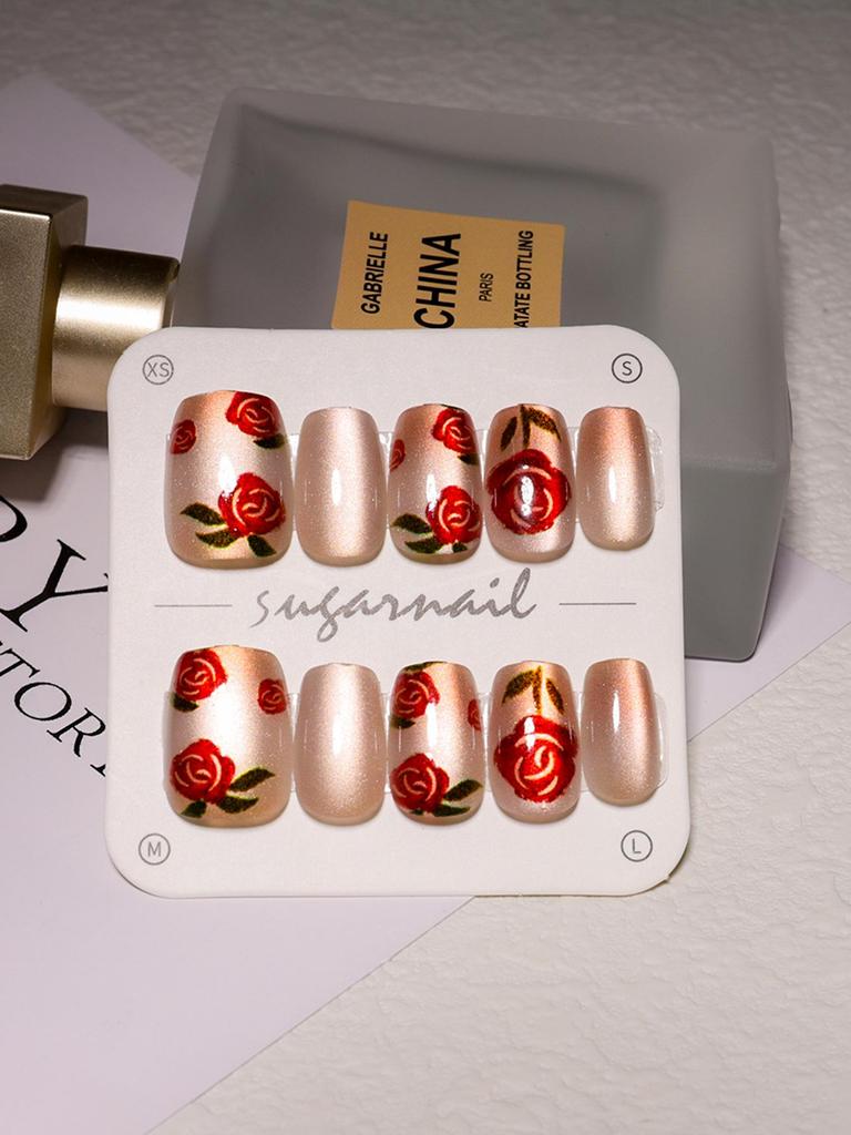 Butterfly & Cat Eye Wearable Nail Kit - Cute Short Manicure Pieces