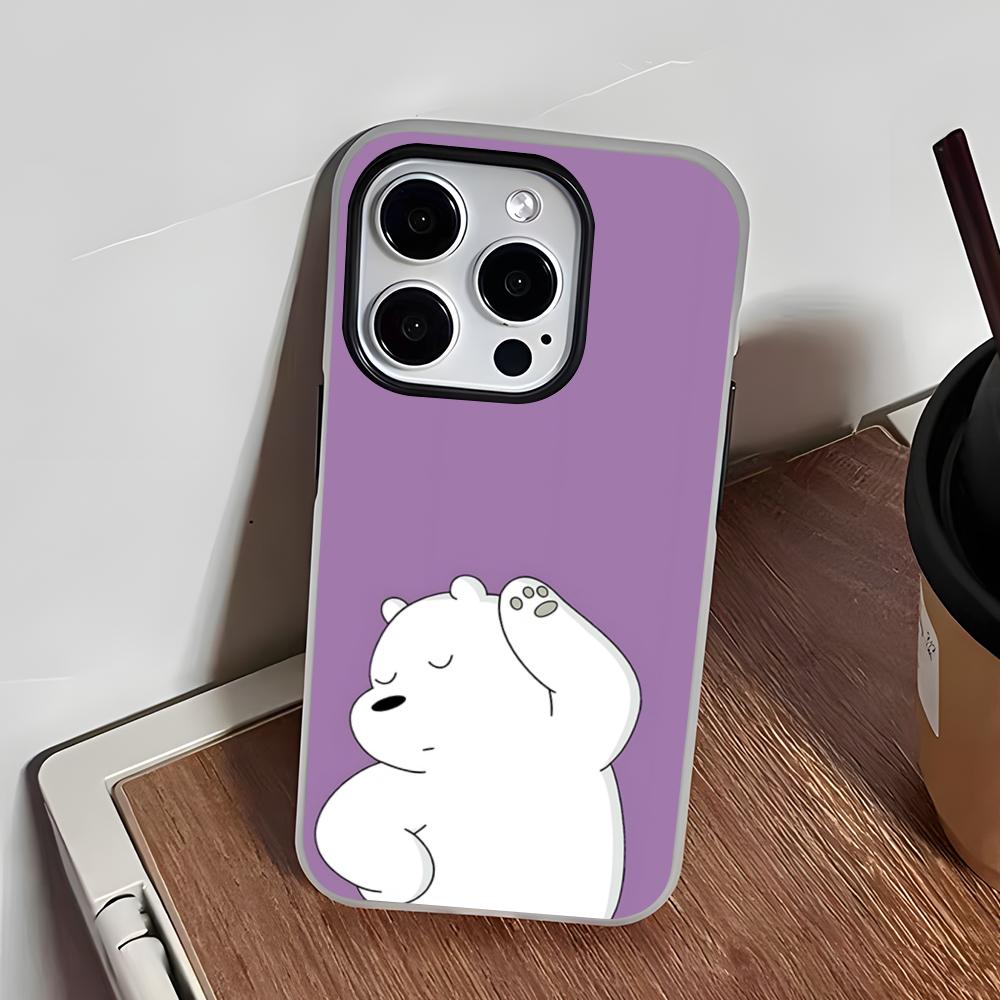 Ice Bear Phone Case For IPhone 17 Air 16 E 15 14 Plus 13 12 11 Pro Max Jelly 2 In 1 Protective Case