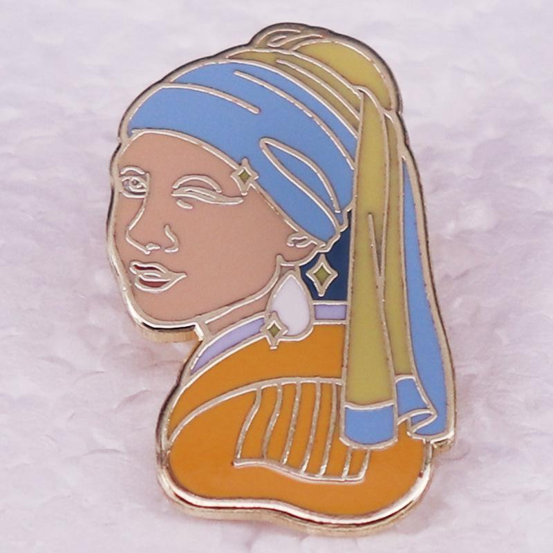 

Girl with Pearl Earring Oil Painting Badge