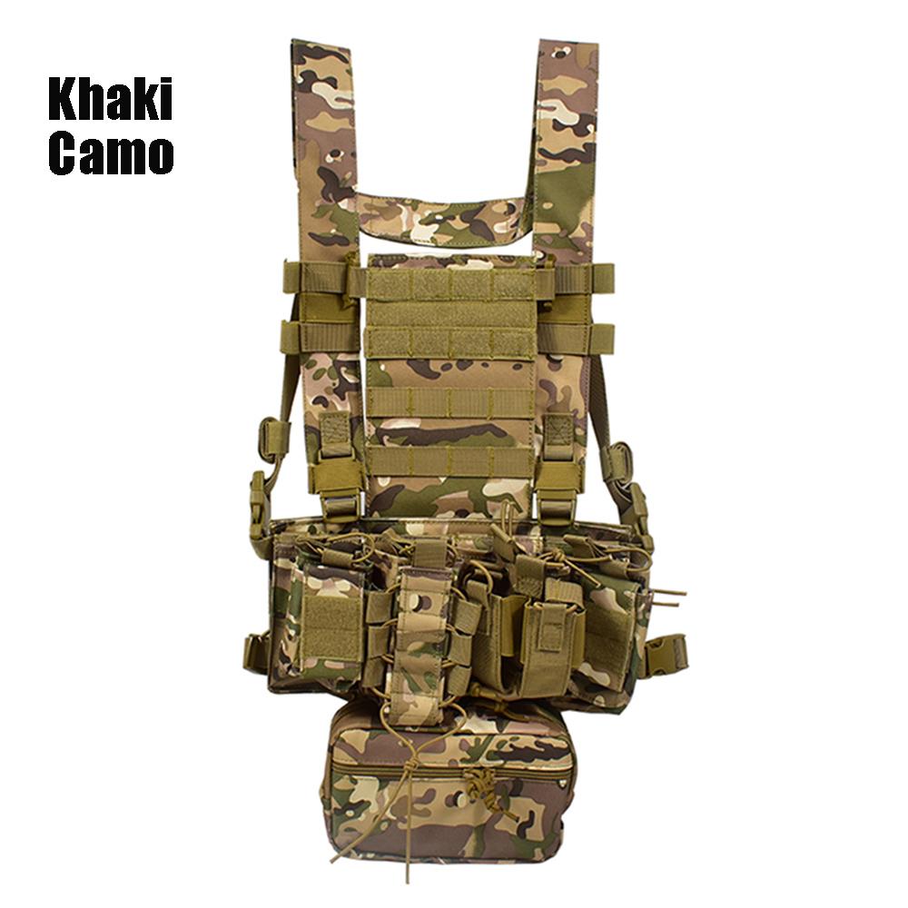 

Тактичні бойові жилети. Чоловічий мисливський жилет. Пейнтбольна гра. Пакувальна нагрудна установка зі знімною сумкою на ремінці Molle. камуфляжний/хакі