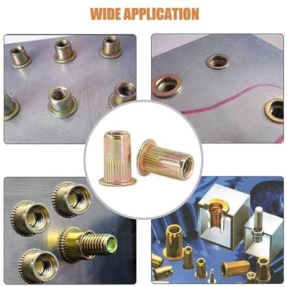 Flat Head Rivet Nut Zinc Plated Nutsert Cap M 3 - M 10 Threaded Rivet  For Screw Bolt
