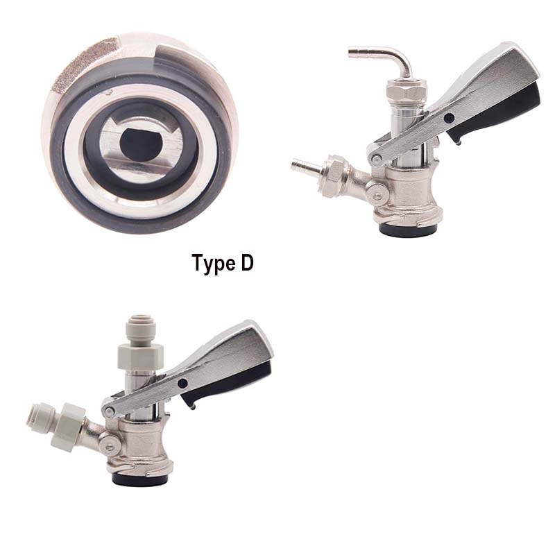 Draft Beer Homebrew Keg Coupler Beer Dispenser Type S/D/A/G Brass Body Stainless Probe Hose Barb Push In Fitting 7