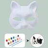 Tiermasken-Set Unbemalte Katzenmaske Halloween Cosplay Maske Maskerade Maske Handbemalte Füchsmaske mit Fell
