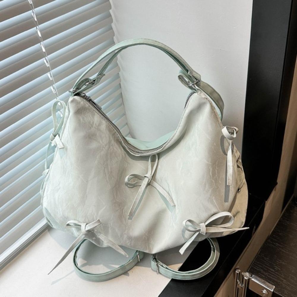 Large Capacity Women's Totes Handbags Soft Bowknot Crossbody Bag Single Shoulder Bag  Girls