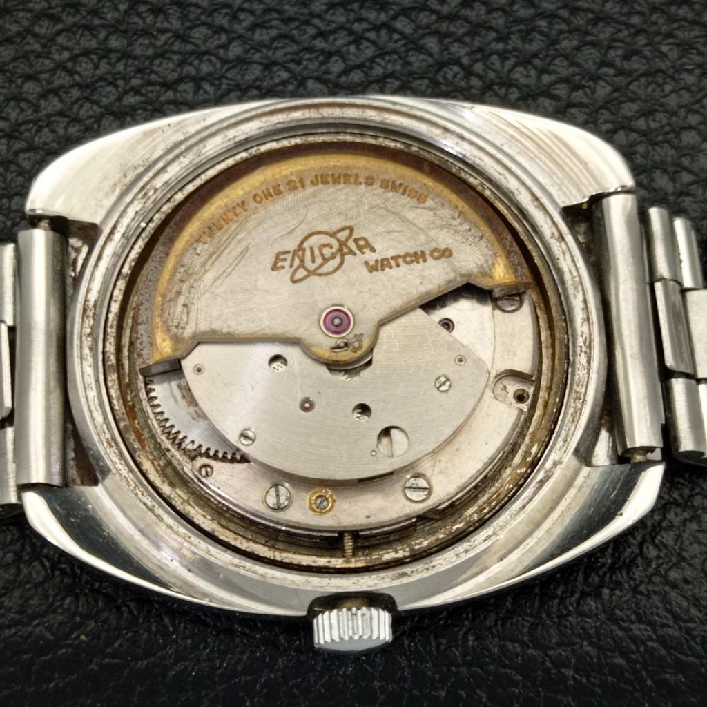 USED AUTOMATIC ENICAR SWISS MENS GREY COLOR DIAL WATCH A431426-2 R107-a431426