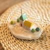 1Pcs House Shaped Incense Holder Cabin Burner Holiday Tabletop Decorations for Home Kitchen Office Tray Cute Atmosphere