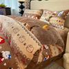 Winter Milk Fleece Bedding Set Coral Thick Sheet Duvet Cover Student Dorm