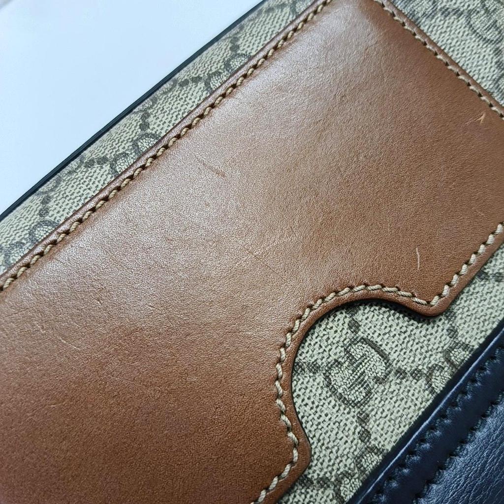 [Pre-Owned] Padlock Moonlight Treasure Box Series Metal Lock Logo Canvas And Leather Crossbody Bag Small - Very Good #1OOWI87