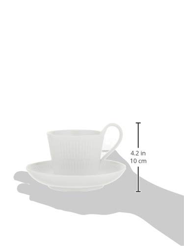 [Officially Imported] Royal Copenhagen White Fluted High-Handle Cup & Saucer, 240ml, Wedding Gift, 1017384