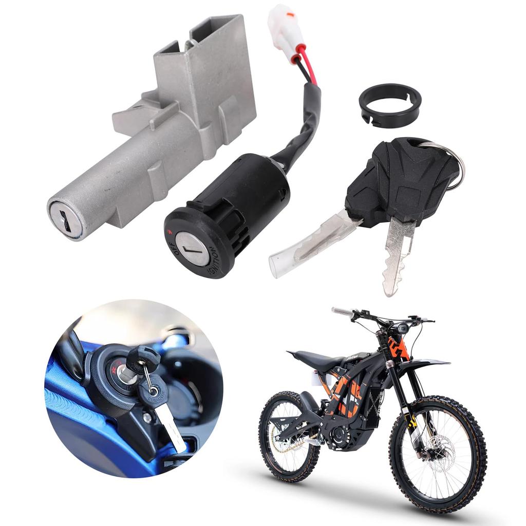 Motorcycle Ignition Key Switch Set for Surron Sur Ron Light Bee X/S Electric Dirt Bike,Ignition Lock Cylinder with 2 Keys
