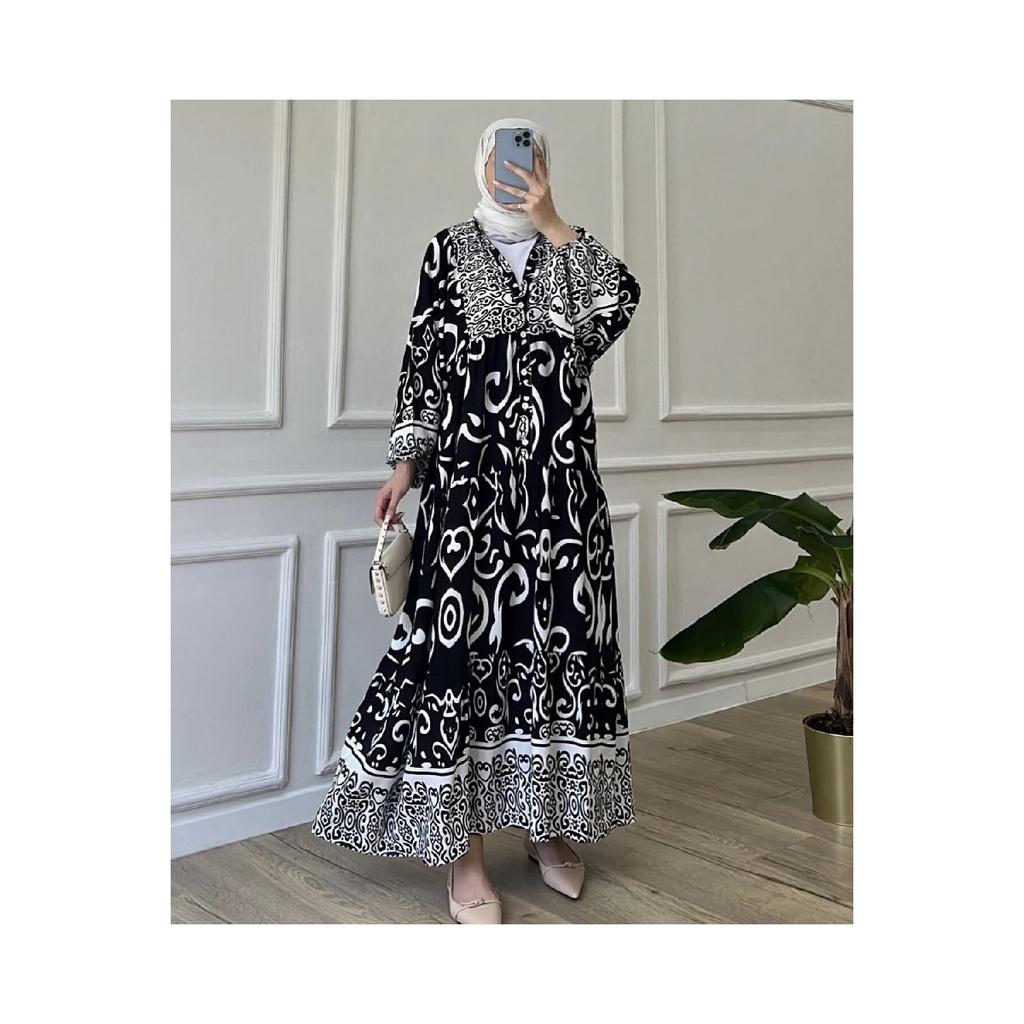 Rochie din viscoza cu model din stofa premium