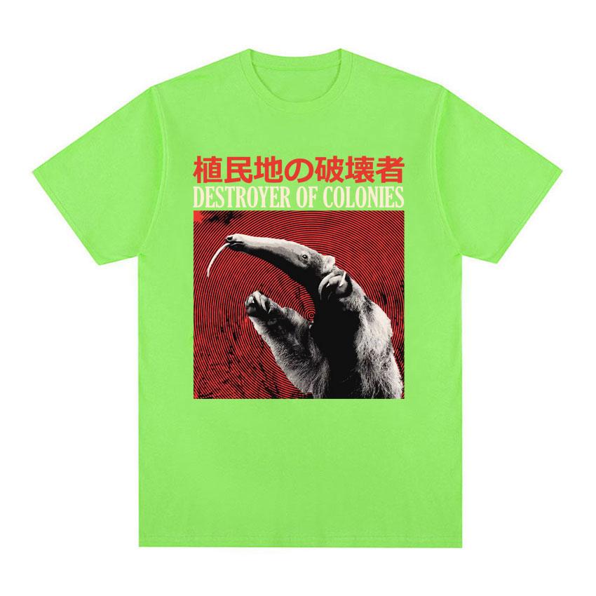 Zerstörer von Kolonien Ameisenbär Japanisches Vintage T-Shirt Unisex Damen Mode Lässig Gemütliches T-Shirt 100% Baumwolle Harajuku Gothic T-Shirt