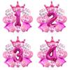 Rose Red Crown Aluminum Film Balloon Set Baby Birthday Party Balloon Birthday Digital Baby Shower Arrangement
