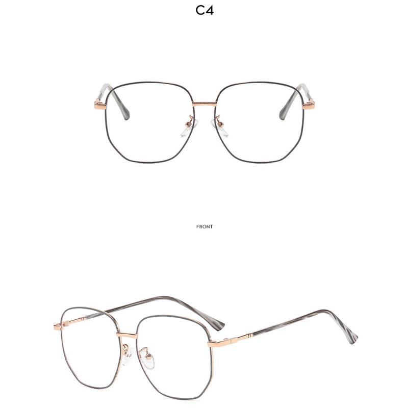 Women's Glasses Men's Fashion Large Frame Metal Glasses